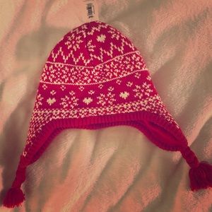 Red and white 12-18 month stocking cap